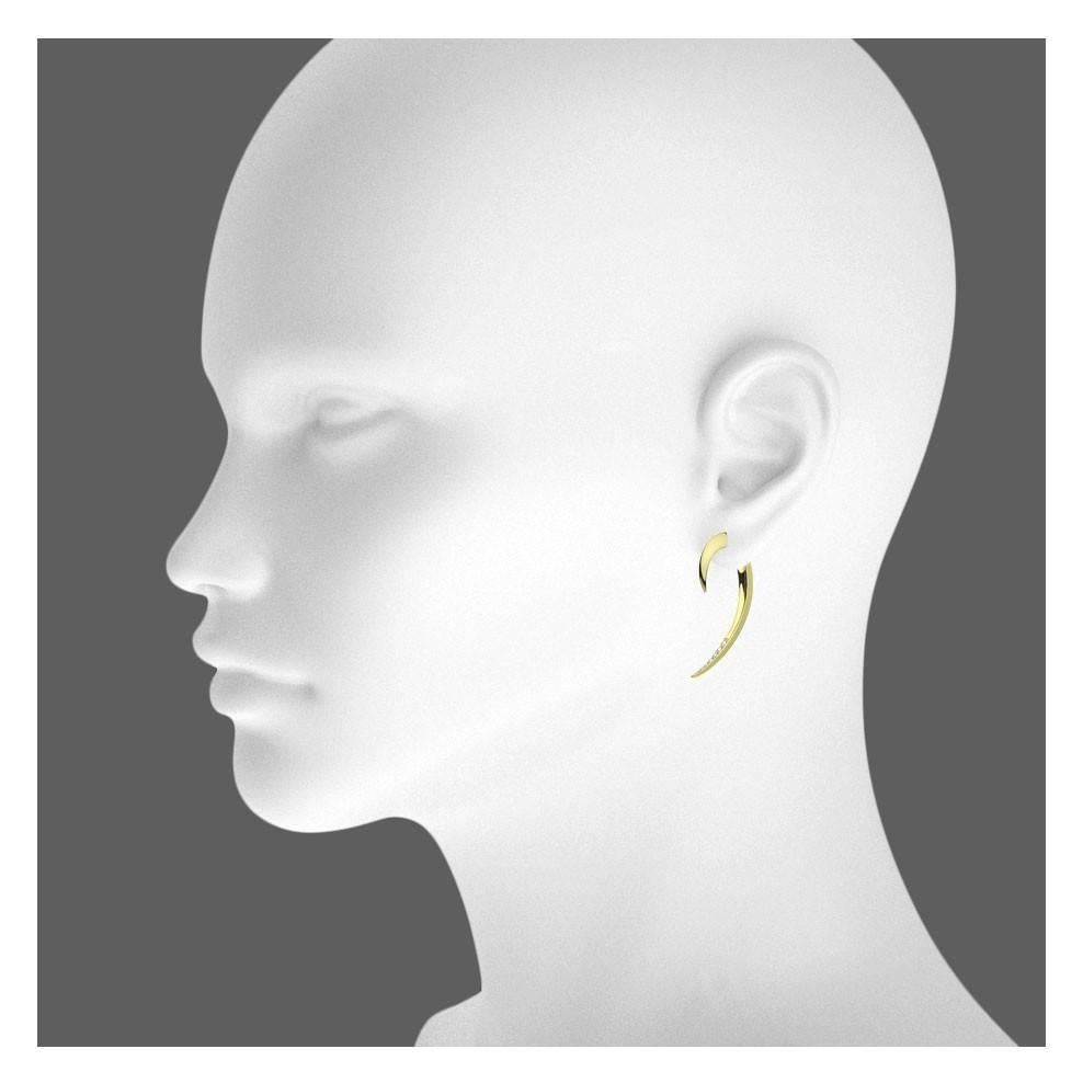 Sterling Silver and 18ct Yellow Gold Vermeil Diamond Hook Earrings from the Shaun Leane ‘Signature Diamond’ collection.  A timeless design, the Hook earrings have become synonymous with the design philosophy of Shaun Leane. The Size 0 version in
