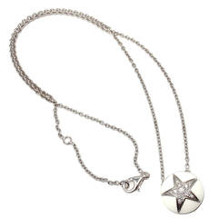 Chanel Comete Star White Agate Diamond Gold Necklace