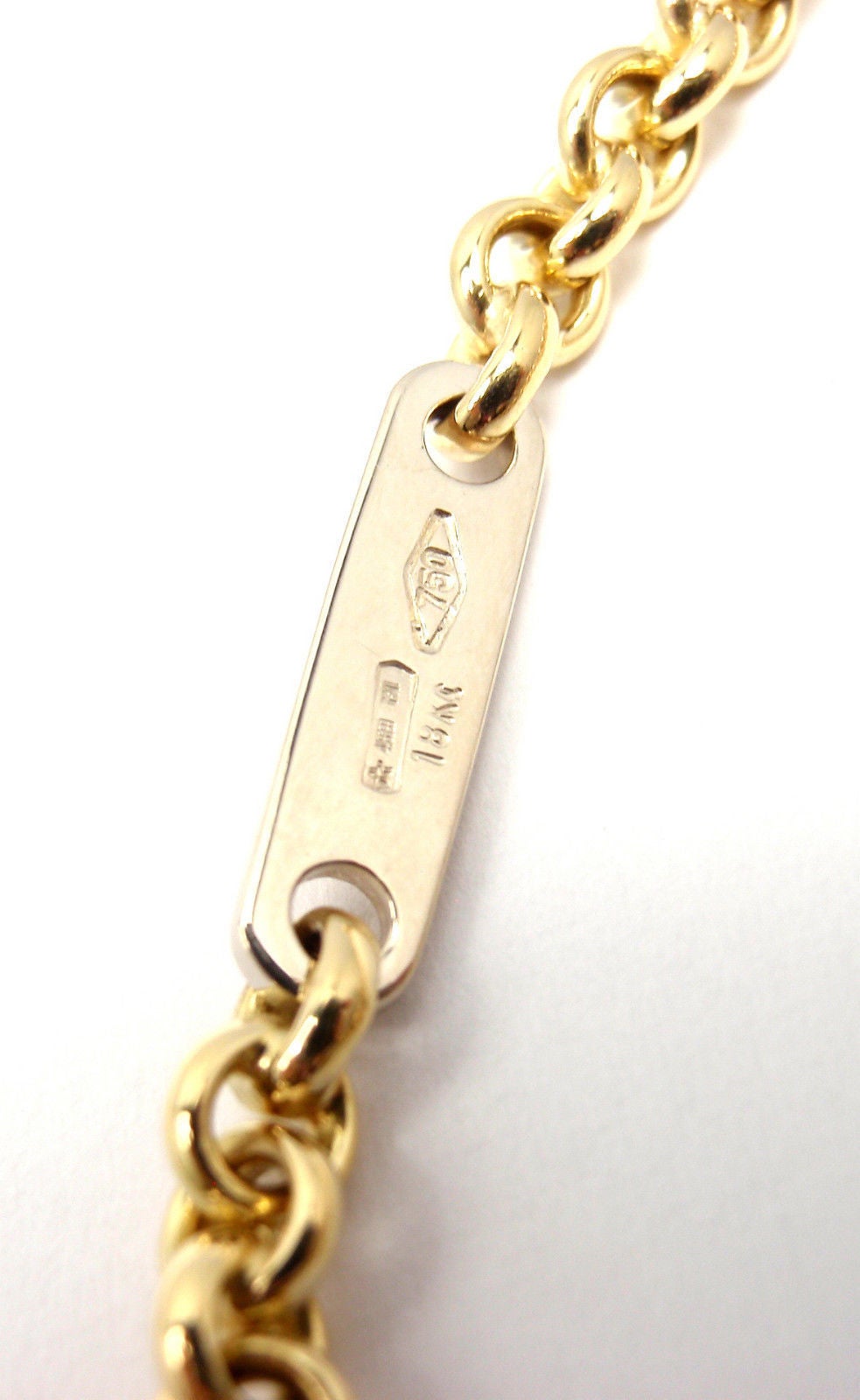 Women's Pomellato Garnet Cross Pendant Gold Link Necklace