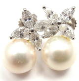 diamond earrings, tiffany pearl earrings