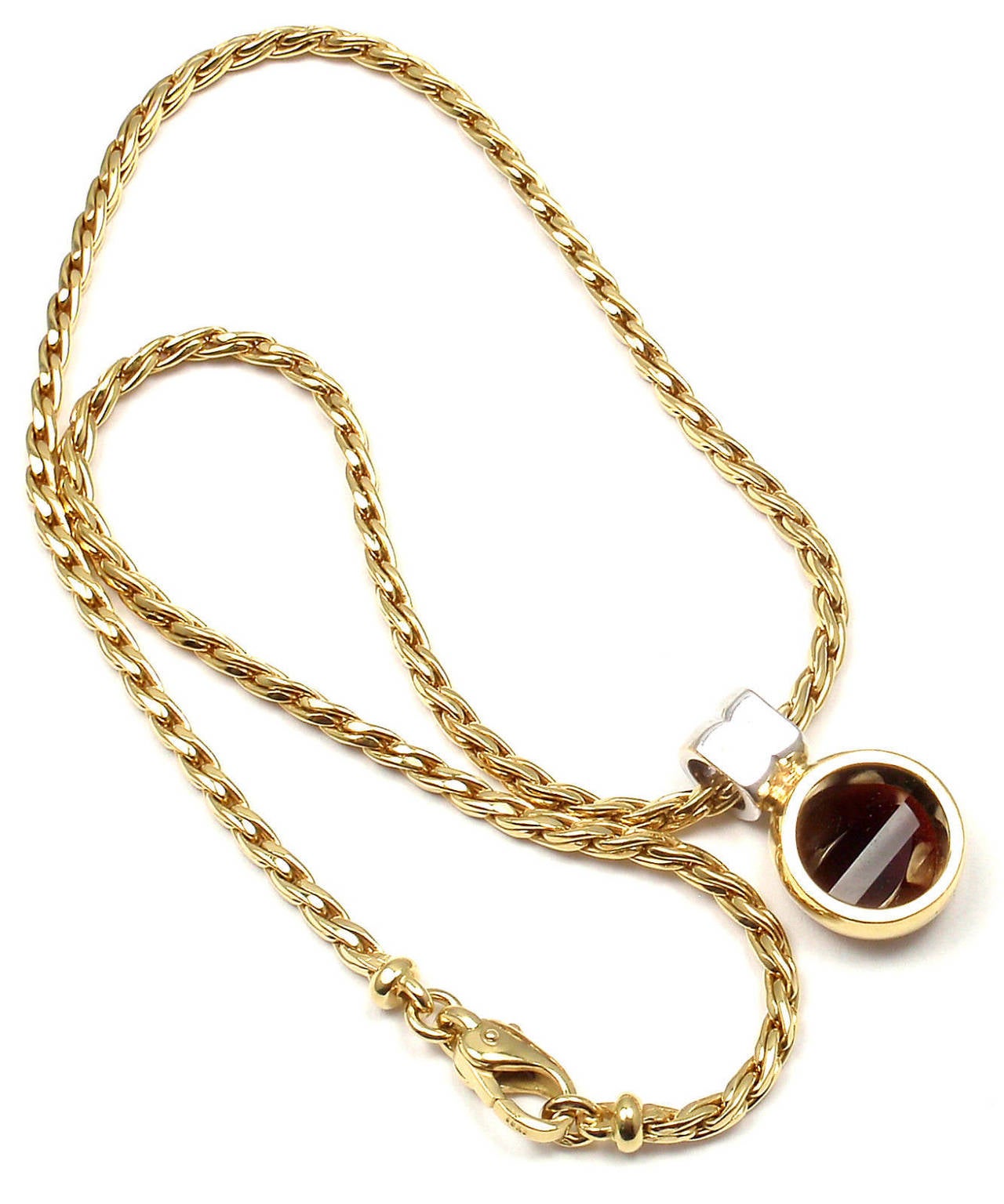 Women's Pomellato Garnet Diamond Gold Pendant Necklace