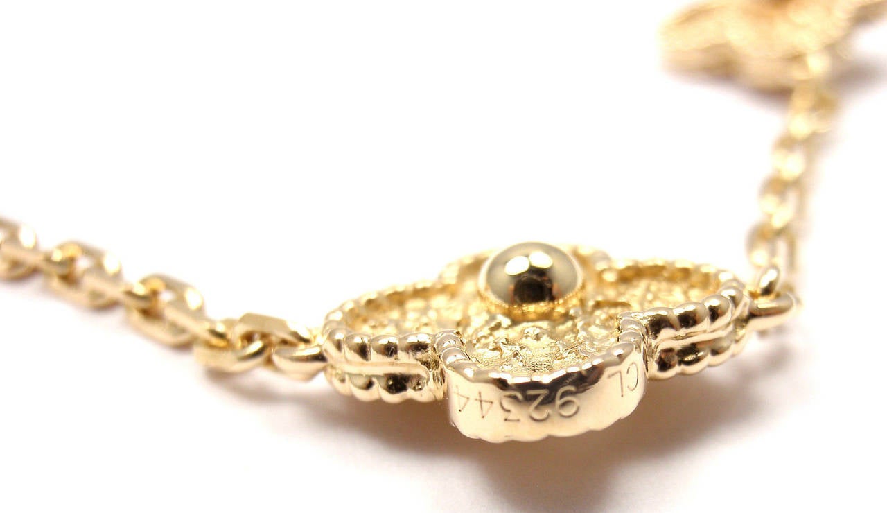 Contemporary Van Cleef & Arpels Vintage Alhambra Ten Motif Gold Necklace