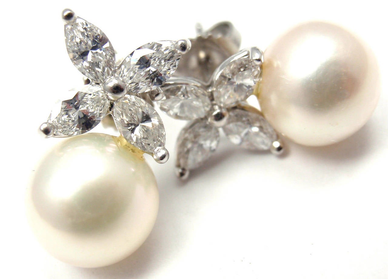 tiffany victoria pearl and diamond earrings