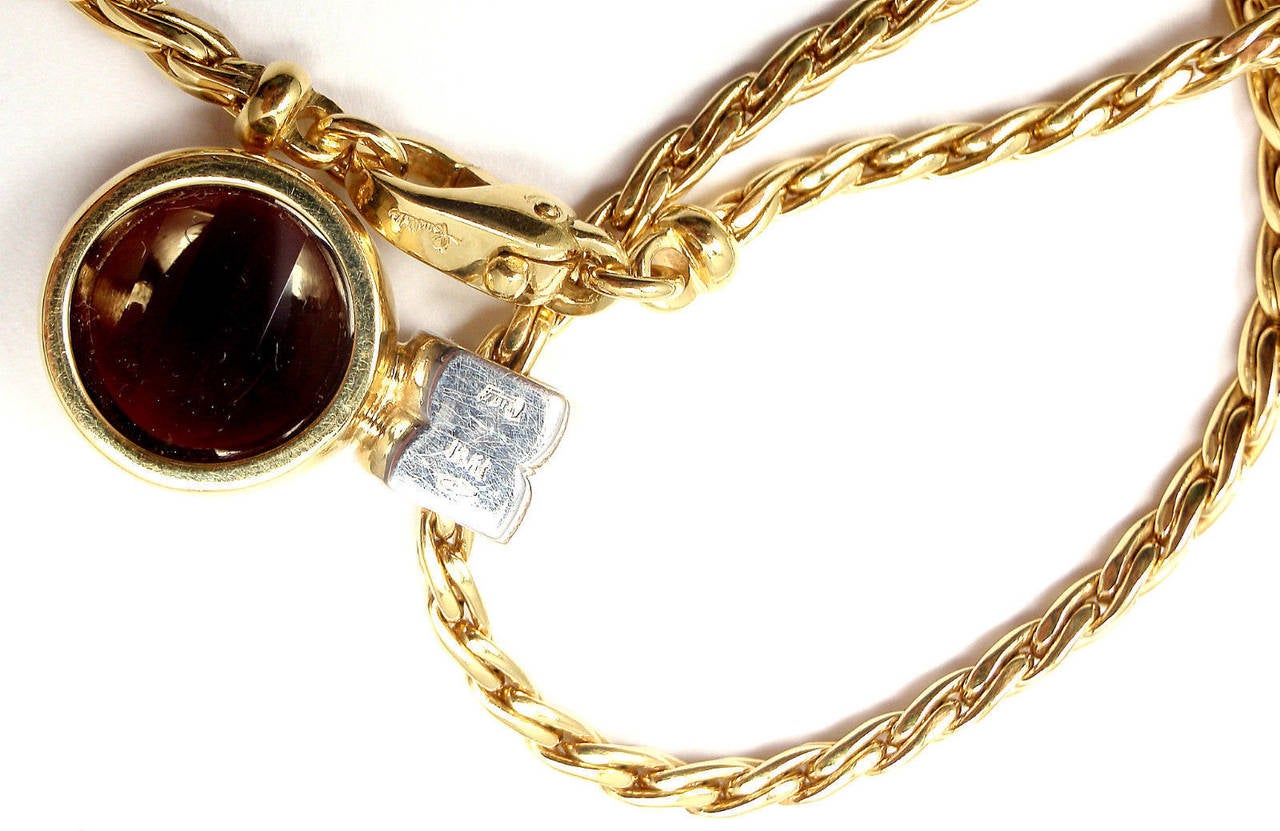 Pomellato Garnet Diamond Gold Pendant Necklace 2