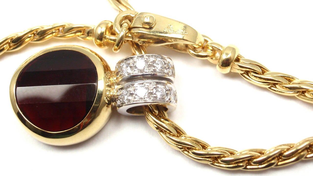 Pomellato Garnet Diamond Gold Pendant Necklace 3