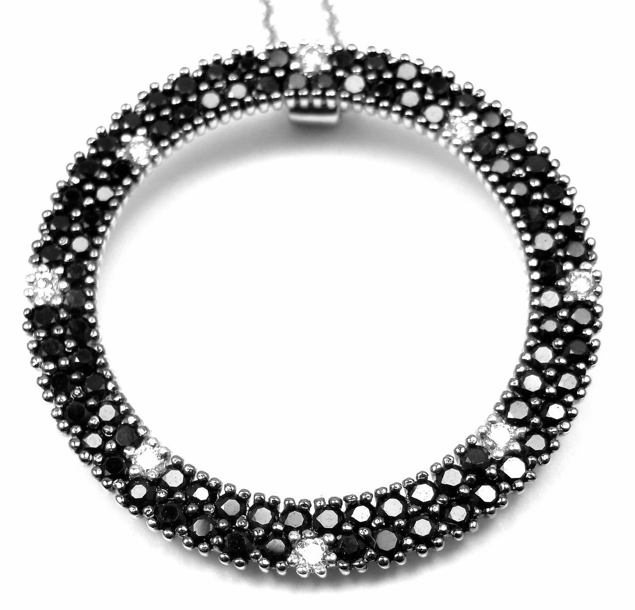 Roberto Coin Fantasia Black Sapphire Diamond Gold Pendant Necklace 2