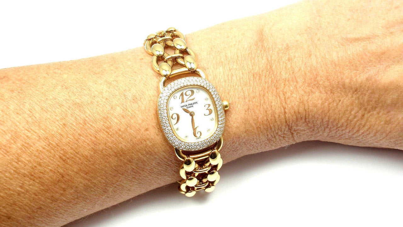 Patek Philippe Lady's Yellow Gold and Diamond Golden Ellipse Wristwatch Ref 4831 6