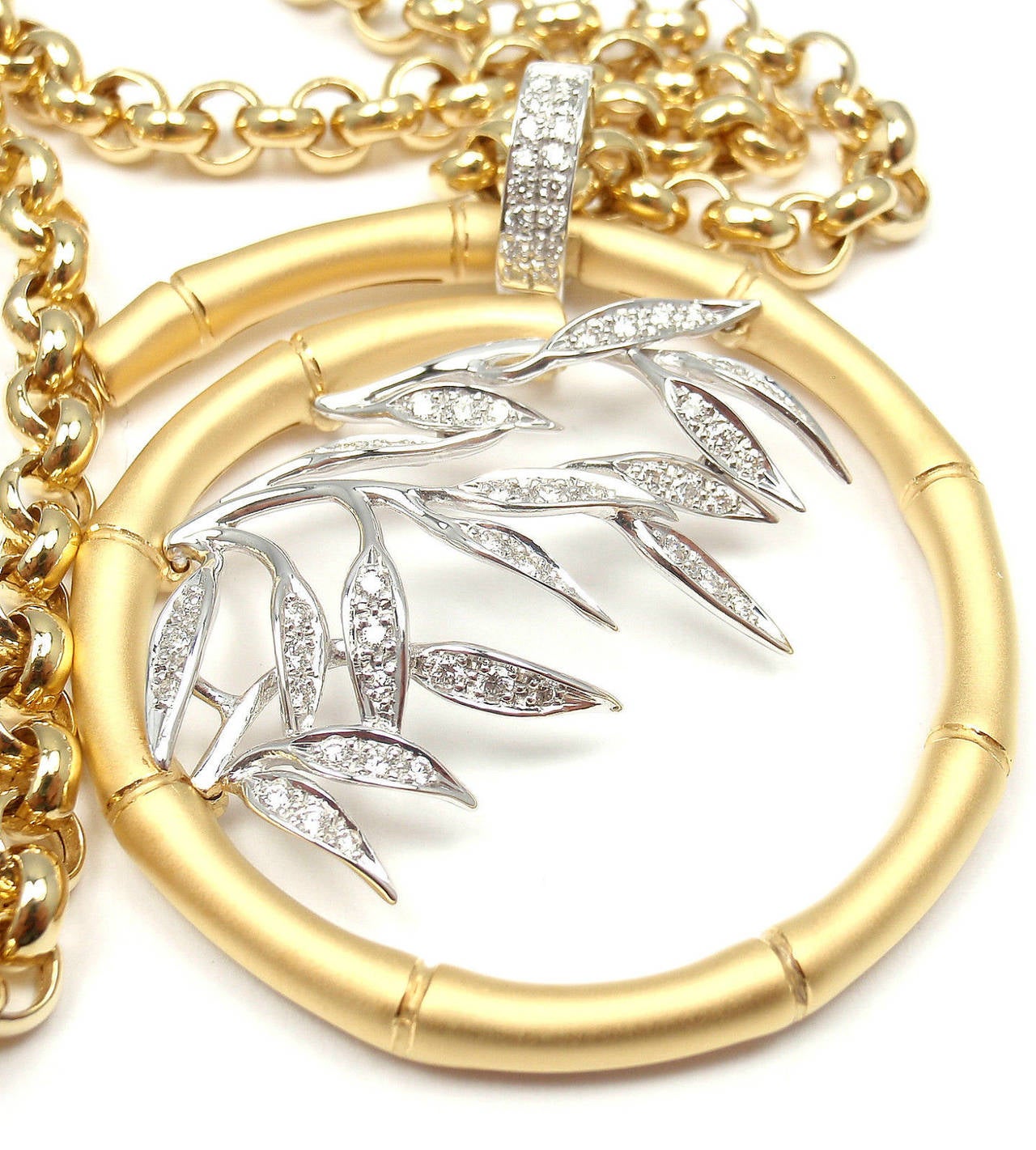 Carrera Y Carrera Bambu Diamond Gold Necklace