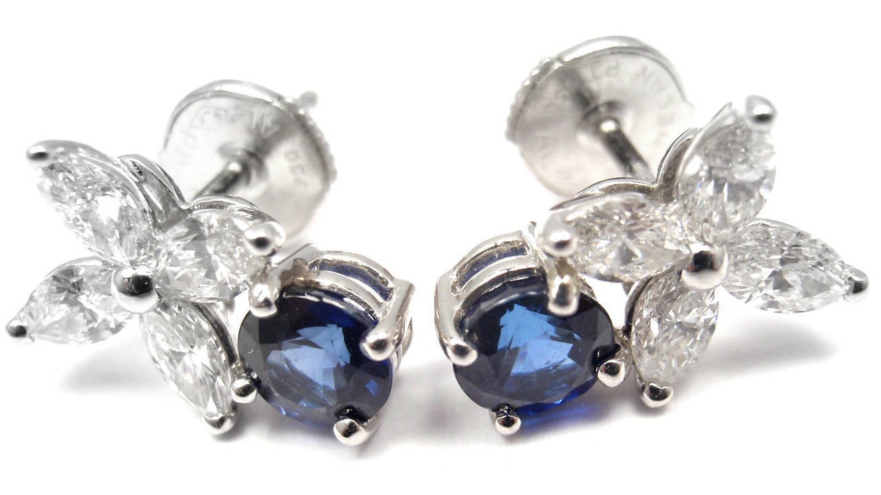 tiffany sapphire and diamond earrings