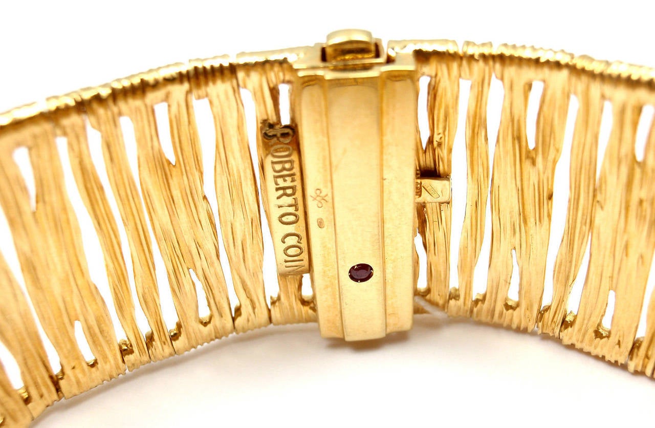 Women's Roberto Coin Elephant Skin Wide Gold Bracelet