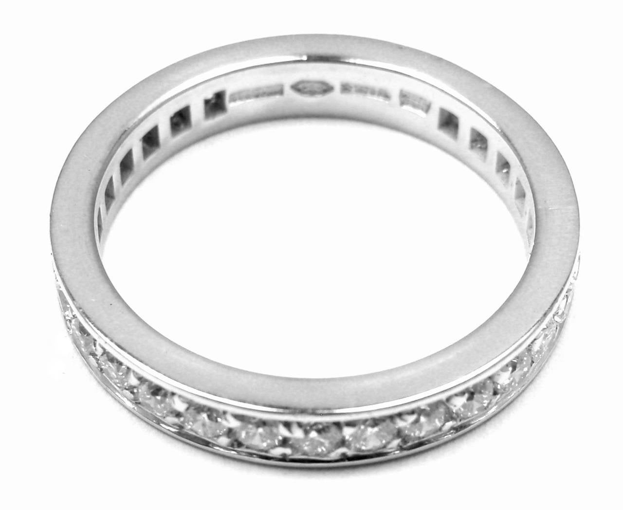 Modern Bulgari Diamond Platinum Eternity Wedding Band Ring