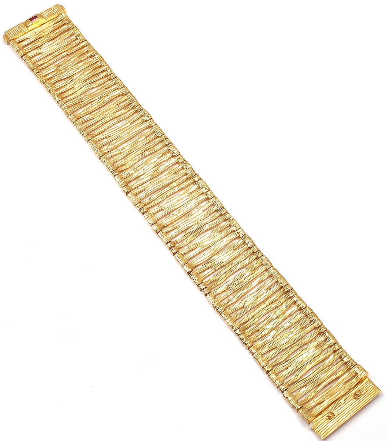 Roberto Coin Elephant Skin Wide Gold Bracelet 1