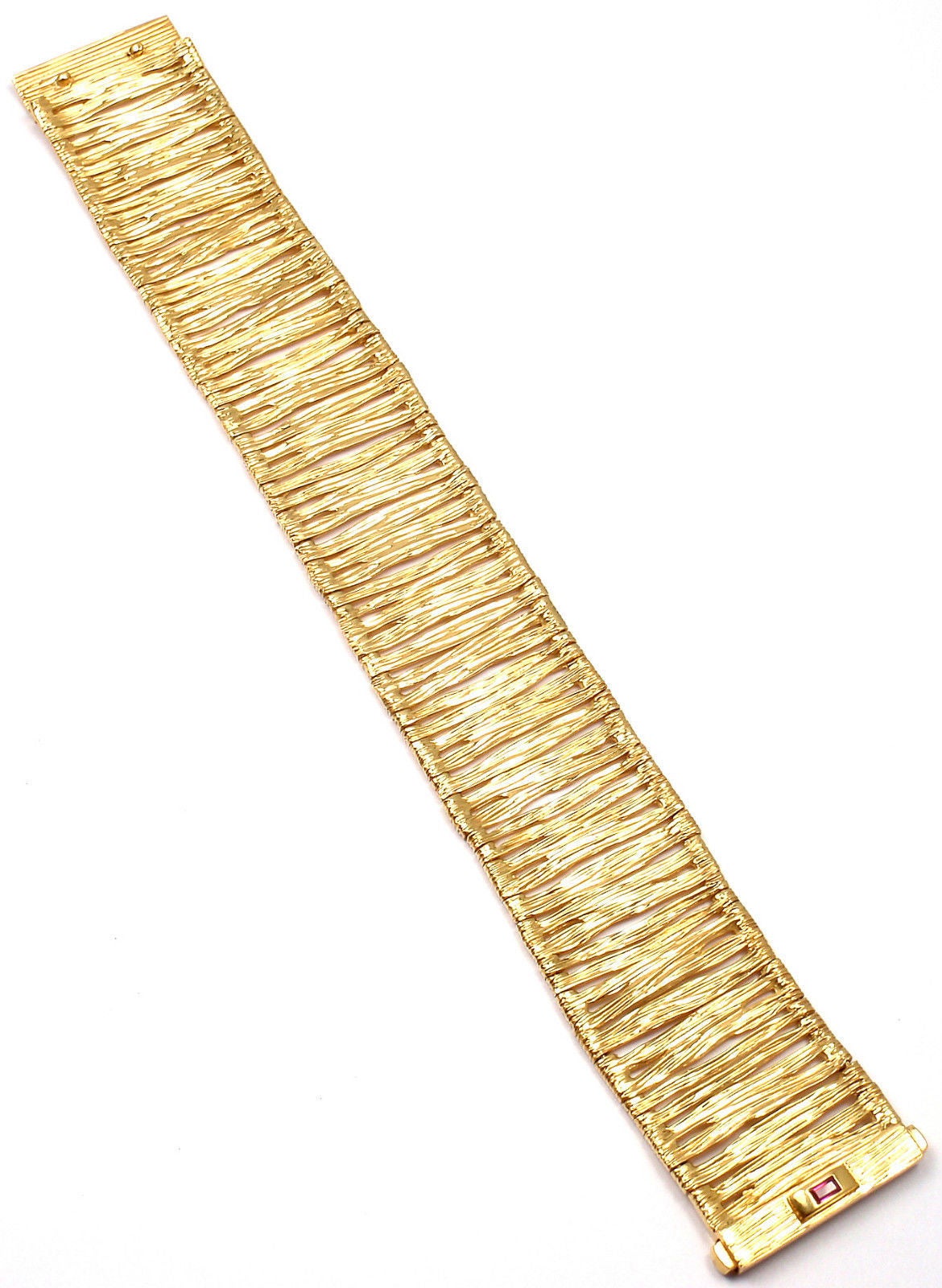 Roberto Coin Elephant Skin Wide Gold Bracelet 2