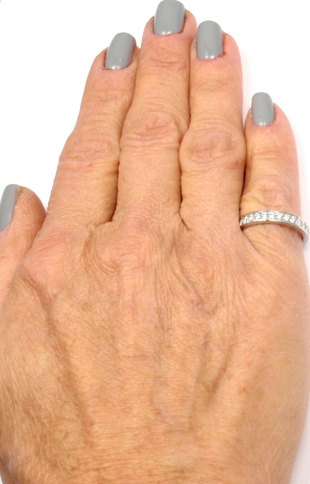 Women's Bulgari Diamond Platinum Eternity Wedding Band Ring