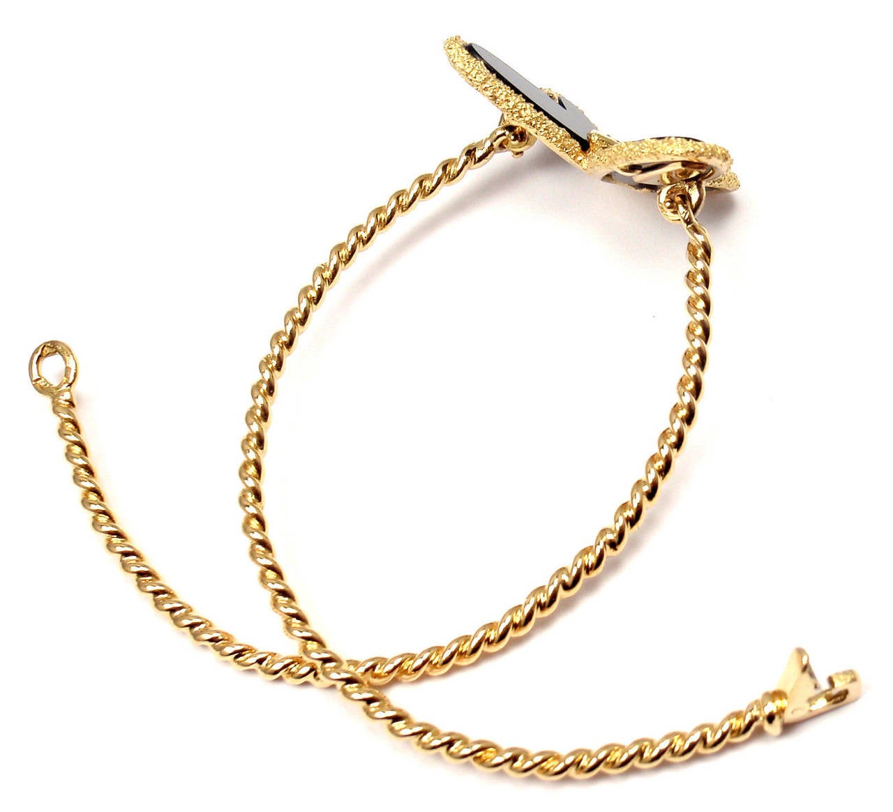 Van Cleef & Arpels Diamond Onyx Gold Butterfly Bangle Bracelet 4