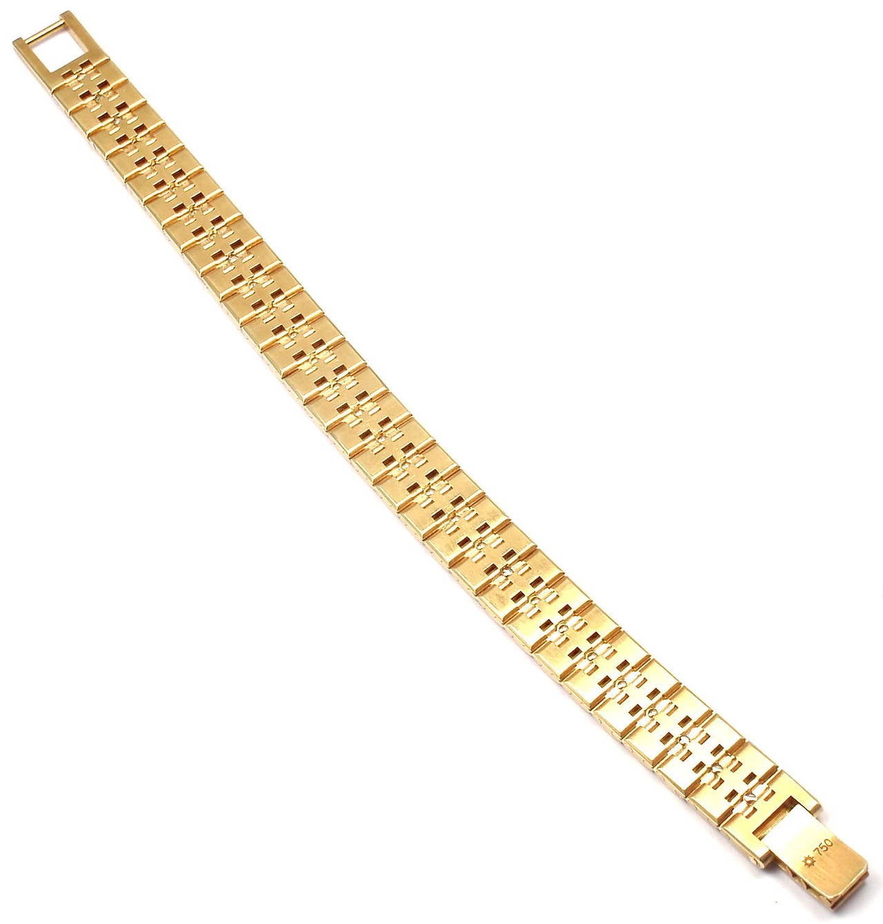 Women's Hermes Paris Diamond Gold H Link Bracelet