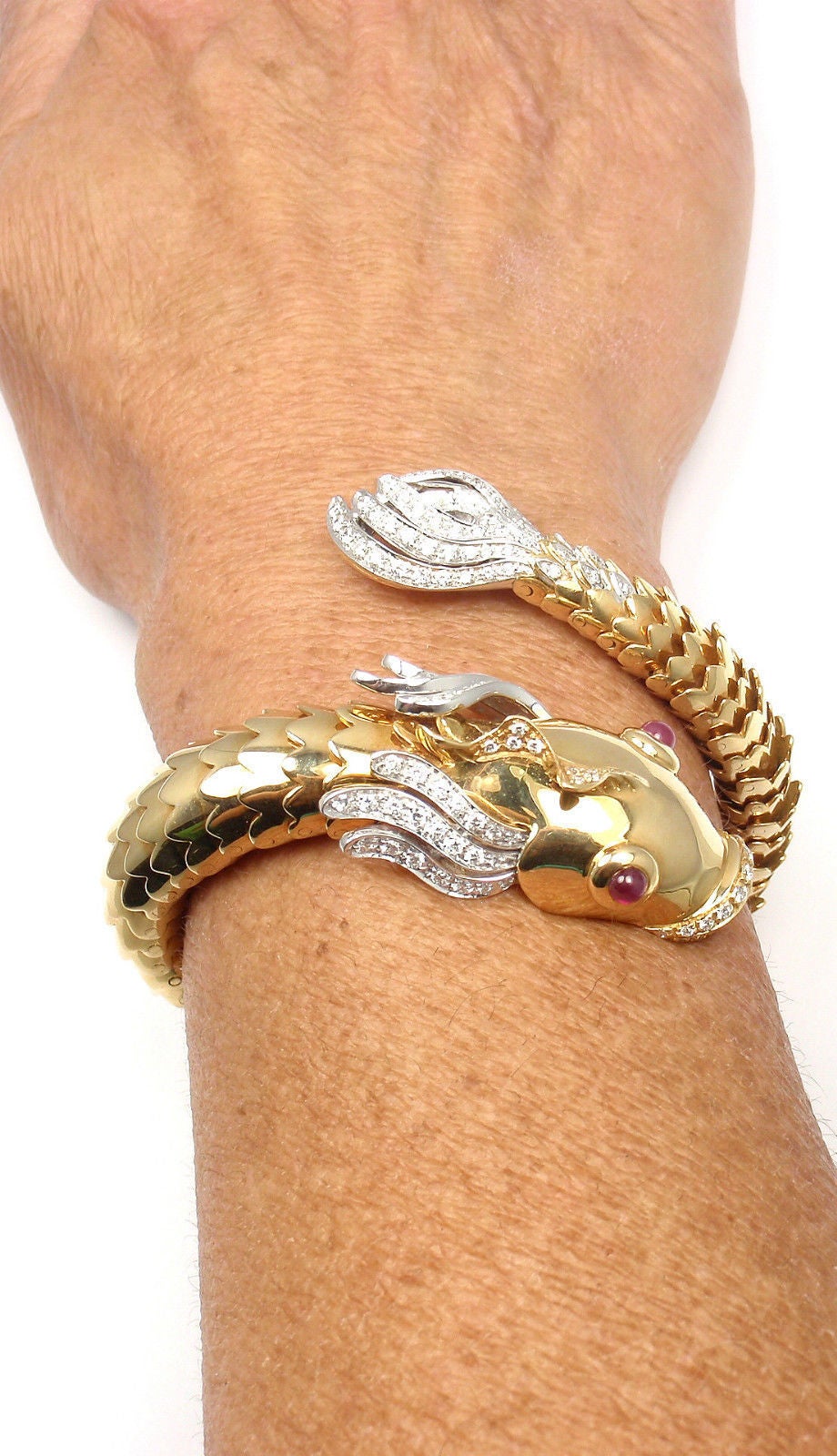 Roberto Coin Ruby Diamond Gold Nemo Fish Bangle Bracelet 1