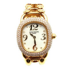 Patek Philippe Damen Gelbgold und Diamant Golden Ellipse Armbanduhr Ref 4831