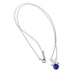 Tiffany & Co. Victoria Diamant-Saphir-Platin-Anhänger Halskette
