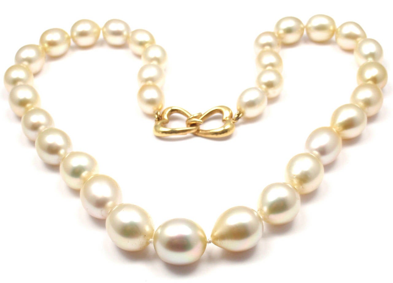 Women's Andrew Clunn Golden Tahitian Pearl Yellow Gold Necklace For Sale