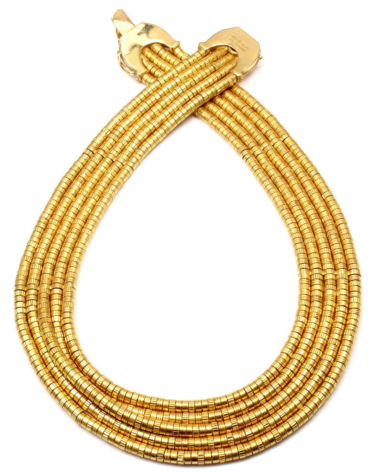 Women's Ilias Lalaounis Helen of Troy 5 Row Bead Yellow Gold Necklace