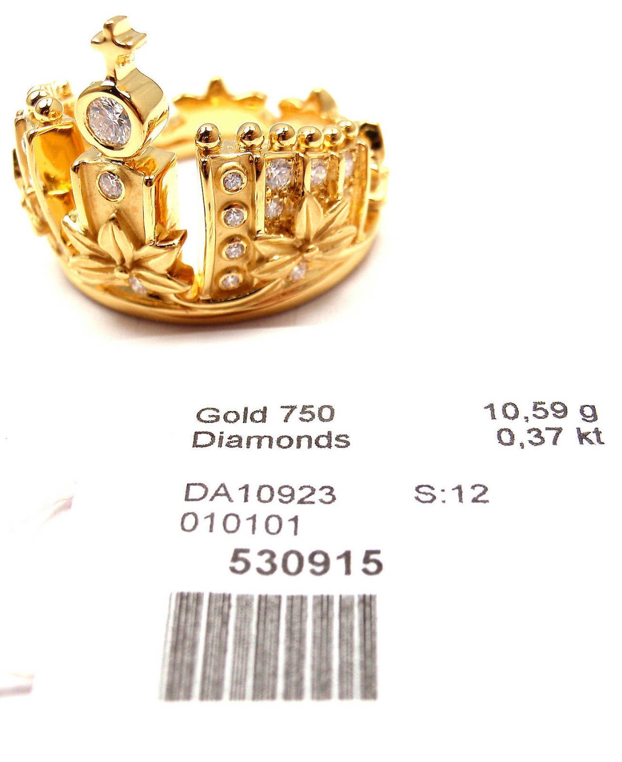 Carrera Y Carrera Mi Princes Russian Crown Diamond Gold Ring In New Condition For Sale In Holland, PA