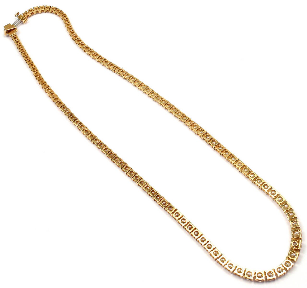 Women's Tiffany & Co. 12.38 Carat Diamond Gold Tennis Necklace