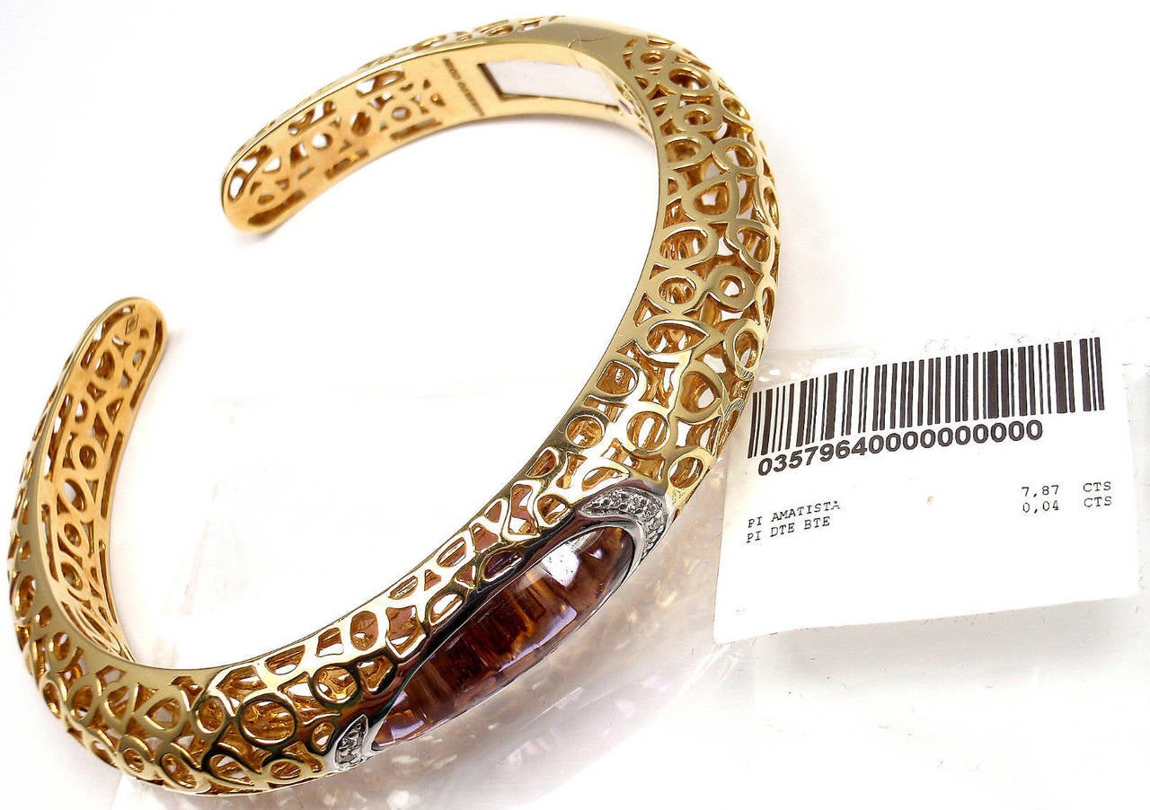 Roberto Coin Mauresque Amethyst Diamond Gold Bangle Bracelet 2