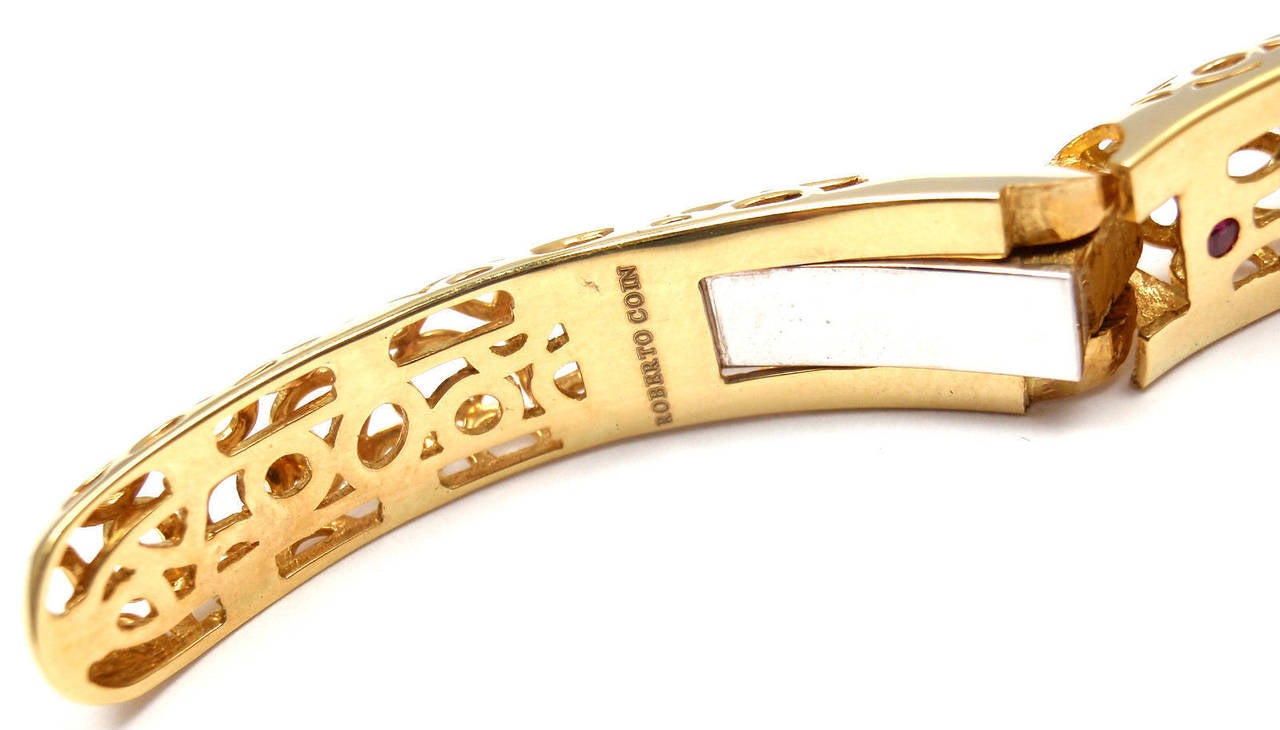 Roberto Coin Mauresque Amethyst Diamond Gold Bangle Bracelet 3