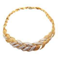 David Webb Diamond Yellow Gold And Platinum Necklace