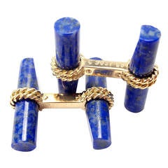 Van Cleef & Arpels Lapis Lazuli Yellow Gold Cufflinks