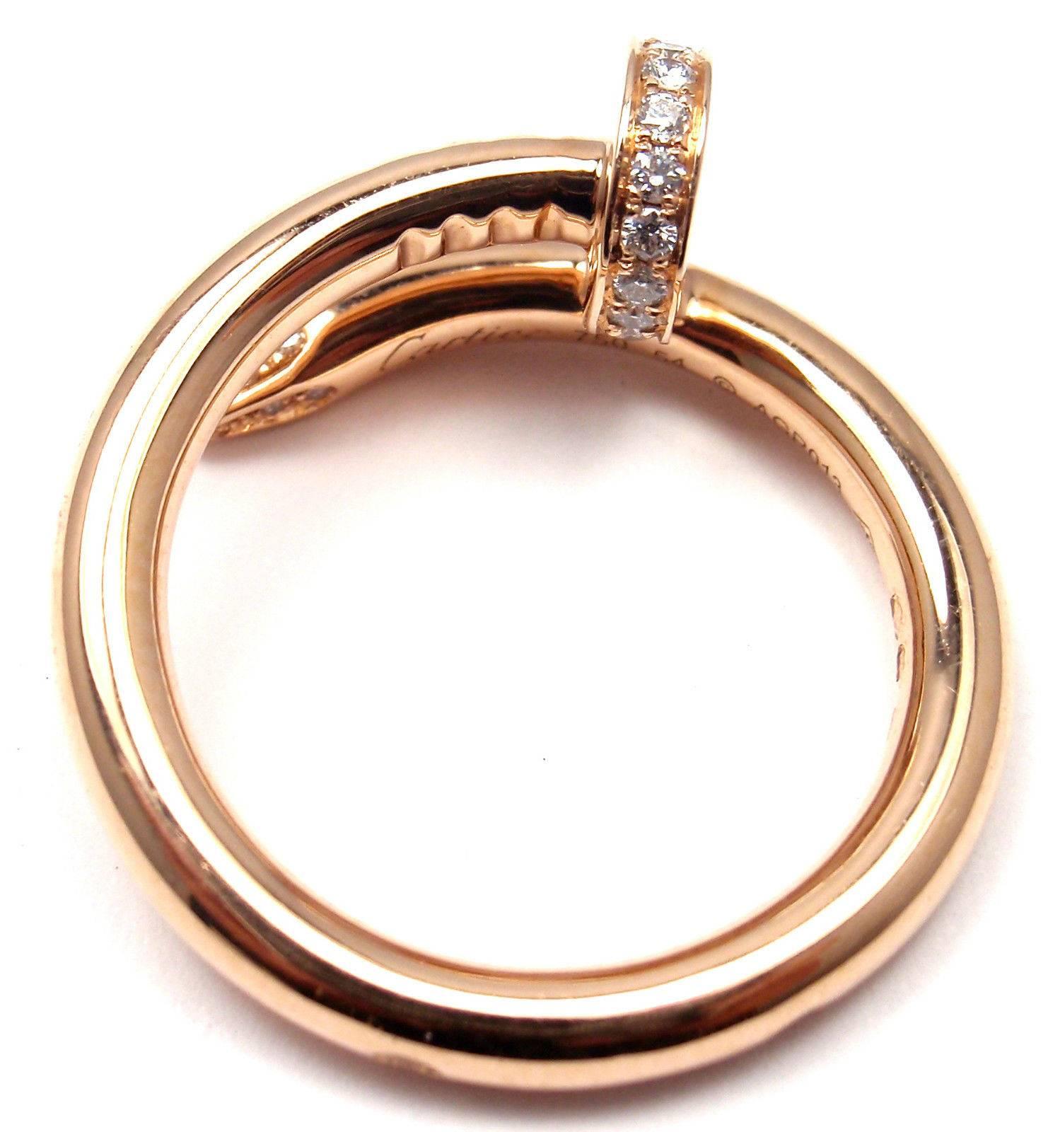 Women's or Men's Cartier Juste un Clou Diamond Gold Nail Band Ring