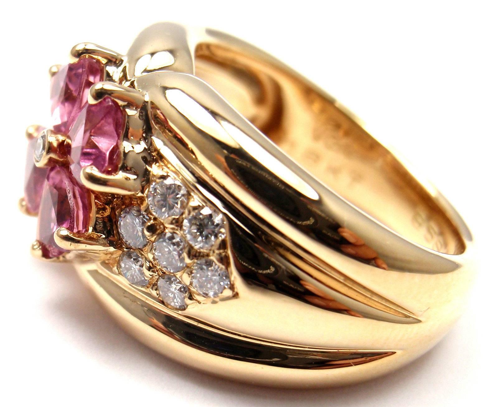 pink sapphire flower ring