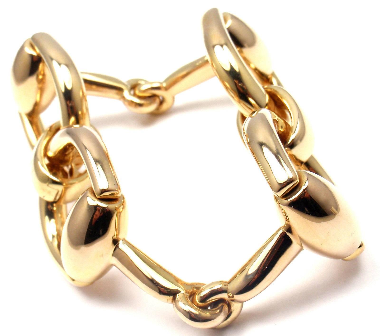 Gucci Gold Horsebit Large Link Bracelet 1
