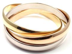Cartier Trinity Rolling Large Model Tricolor Gold Bangle Bracelet