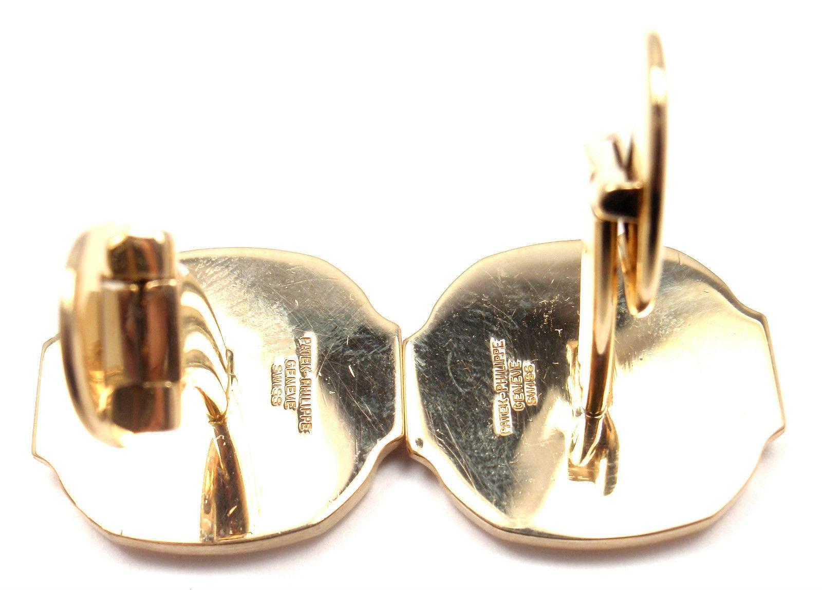 Patek Philippe Diamond Gold Nautilus Cufflinks 1