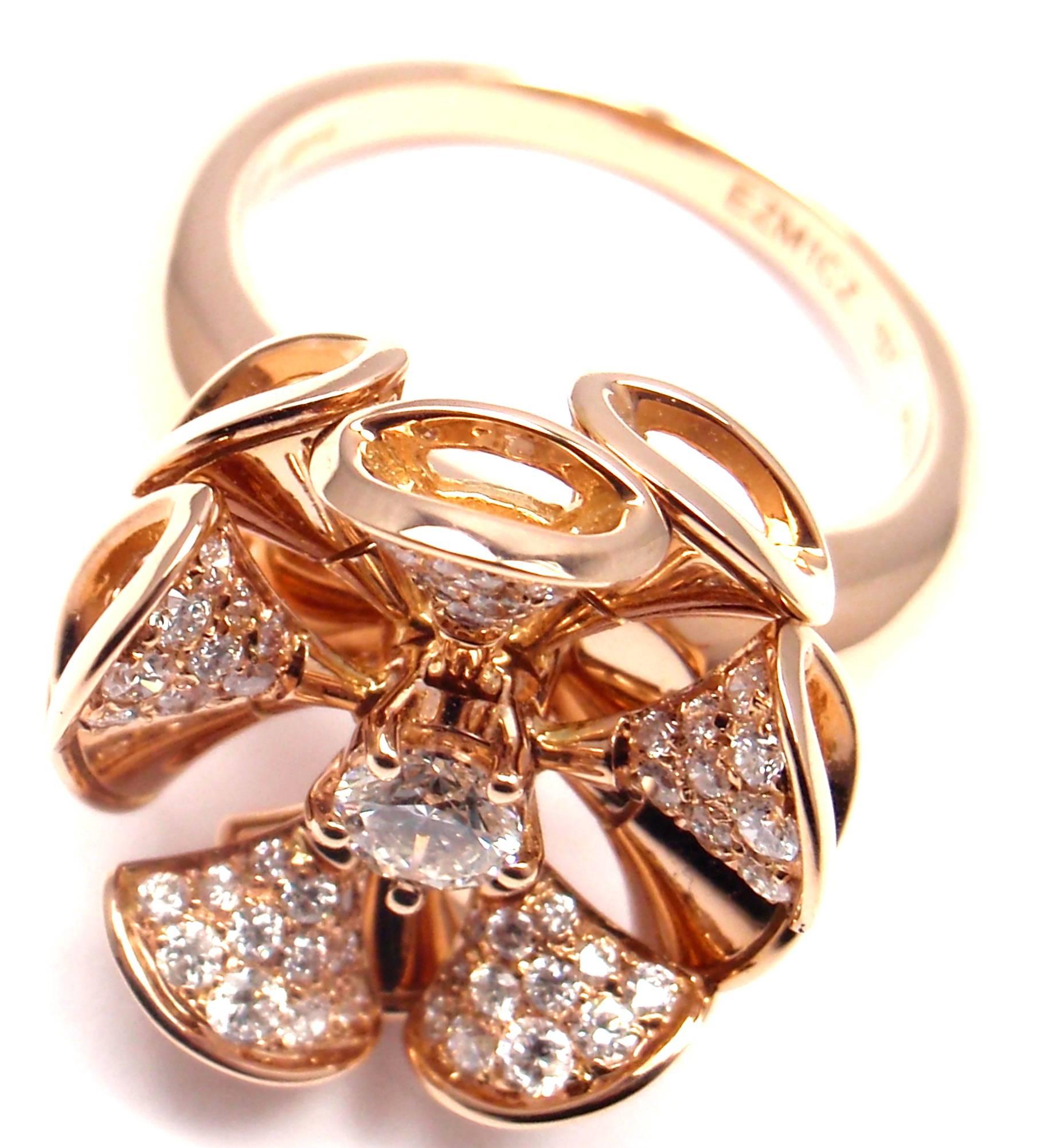 Women's or Men's Bulgari Diva Diamond Rose Gold Cocktail Ring