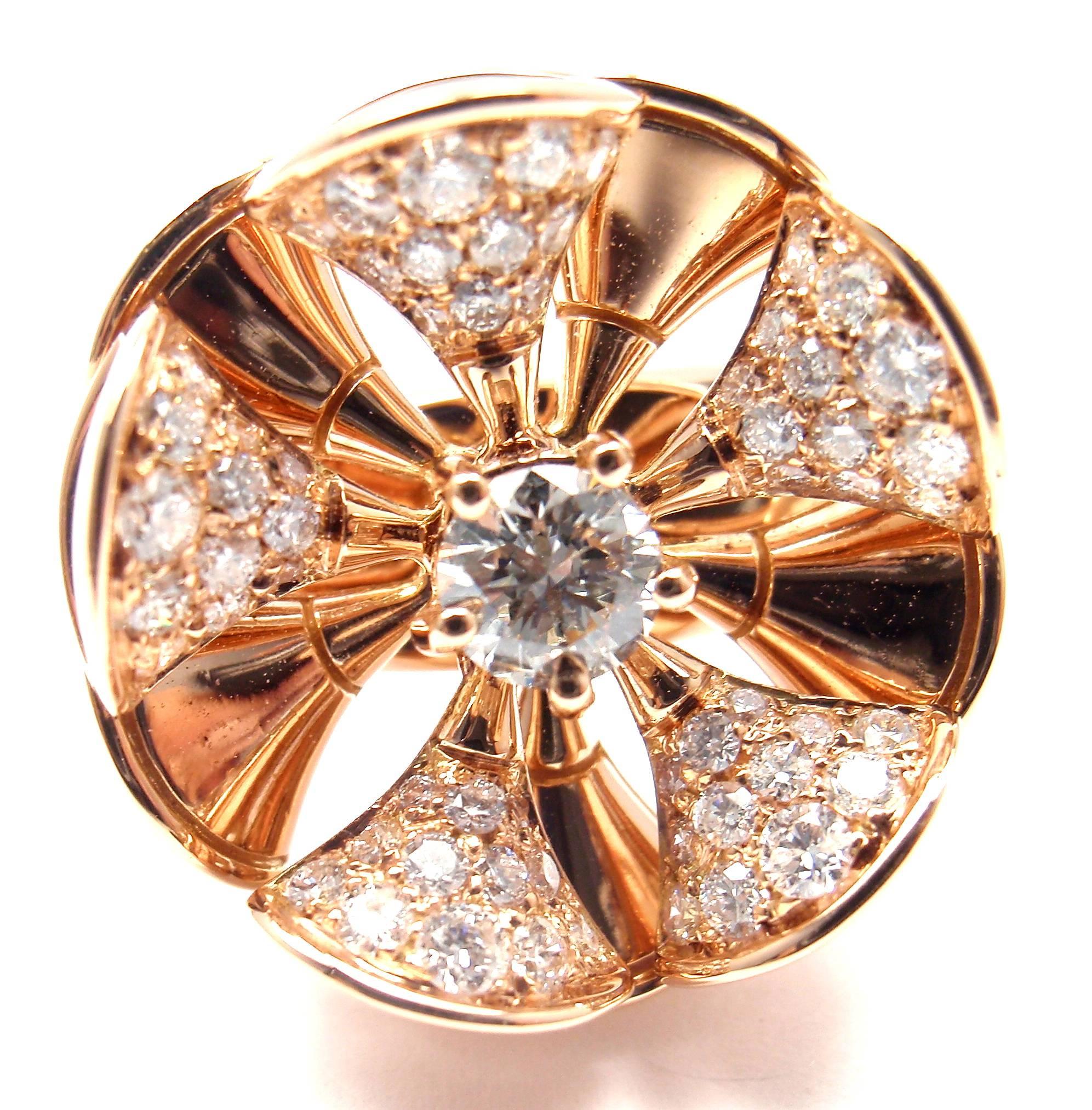 Bulgari Diva Diamond Rose Gold Cocktail Ring 3