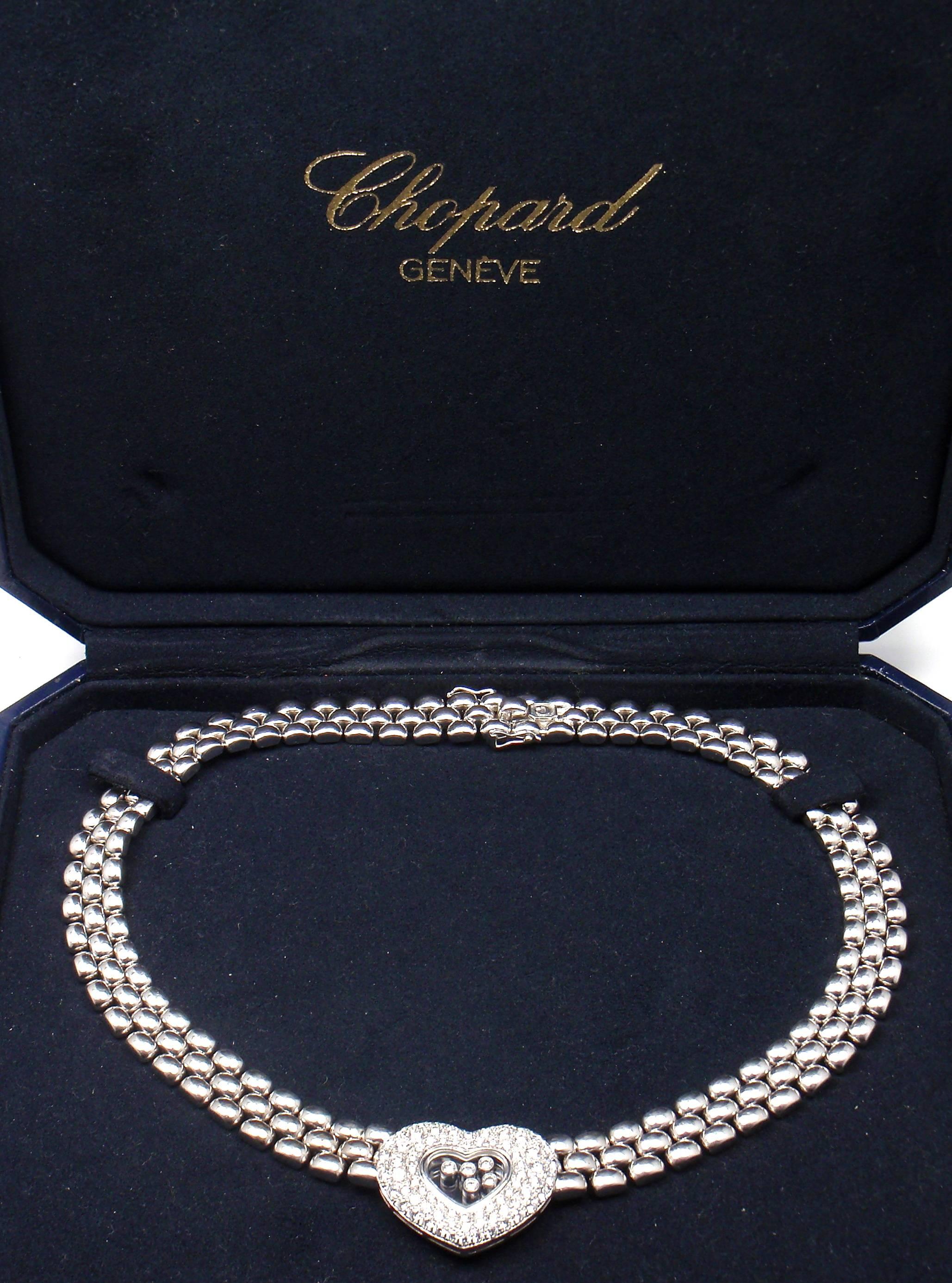 Chopard Diamond Gold Happy Diamonds Heart Necklace 5
