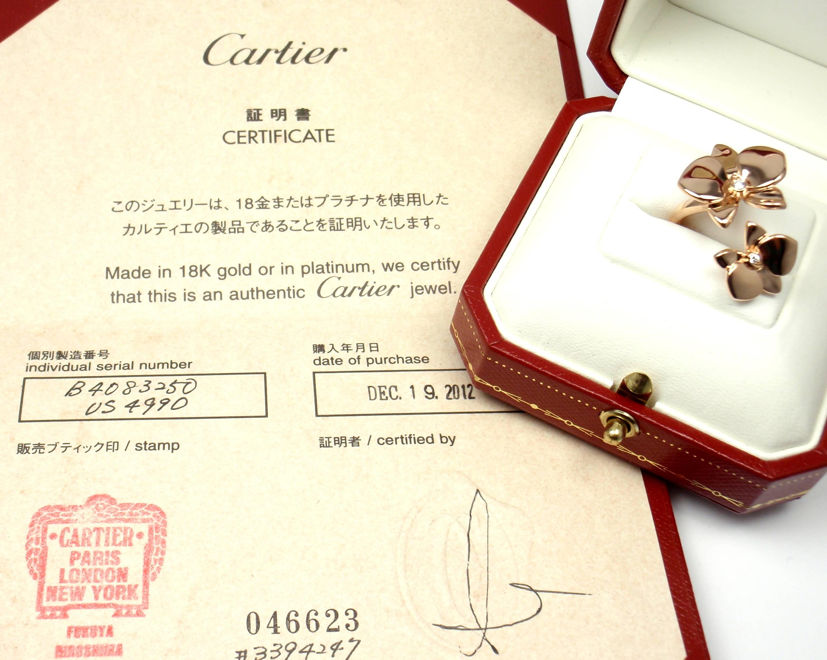 Cartier Caresse D'Orchidées Diamond Gold Orchid Flower Ring 1