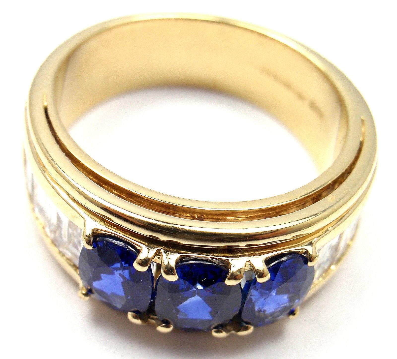 Tiffany & Co. Sapphire Diamond Gold Band Ring 2