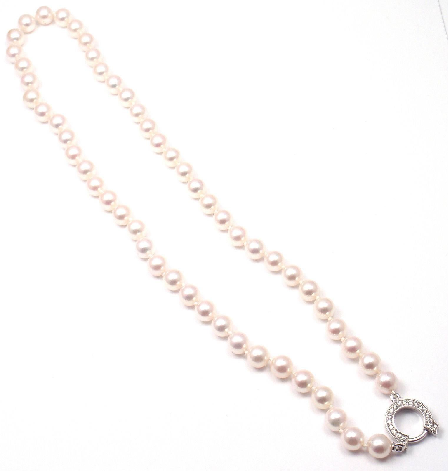 Cartier C De Cartier Pearl Diamond Gold Necklace In New Condition In Holland, PA