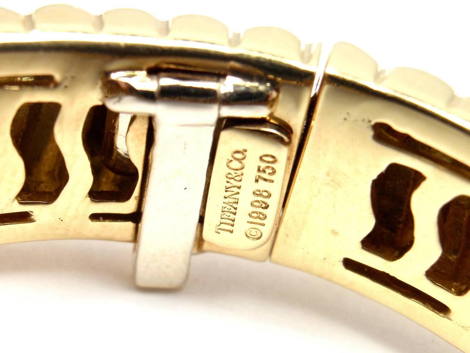 Tiffany & Co. Chevron Heavy Gold Bangle Bracelet 3
