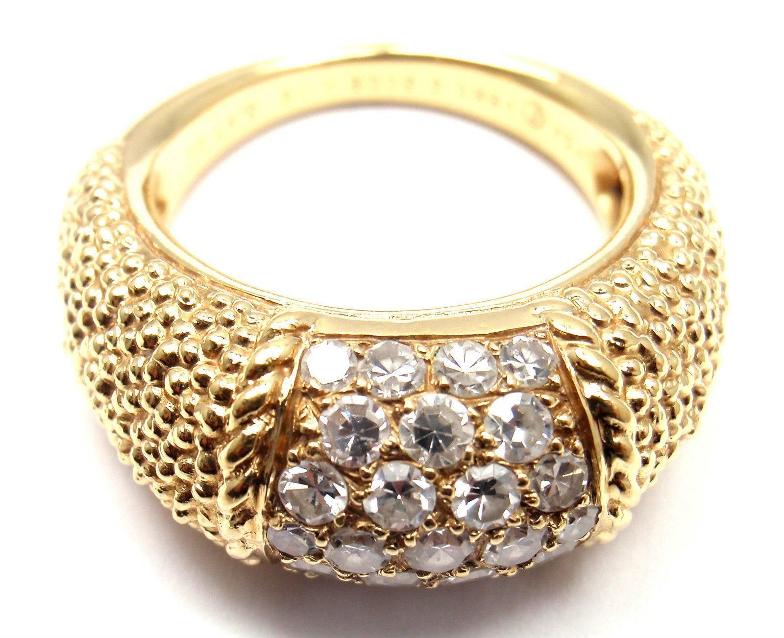 Van Cleef & Arpels Diamond Gold Band Ring  In New Condition In Holland, PA
