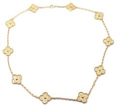 Van Cleef & Arpels Vintage Alhambra Halskette mit 10 Motiven aus Gold