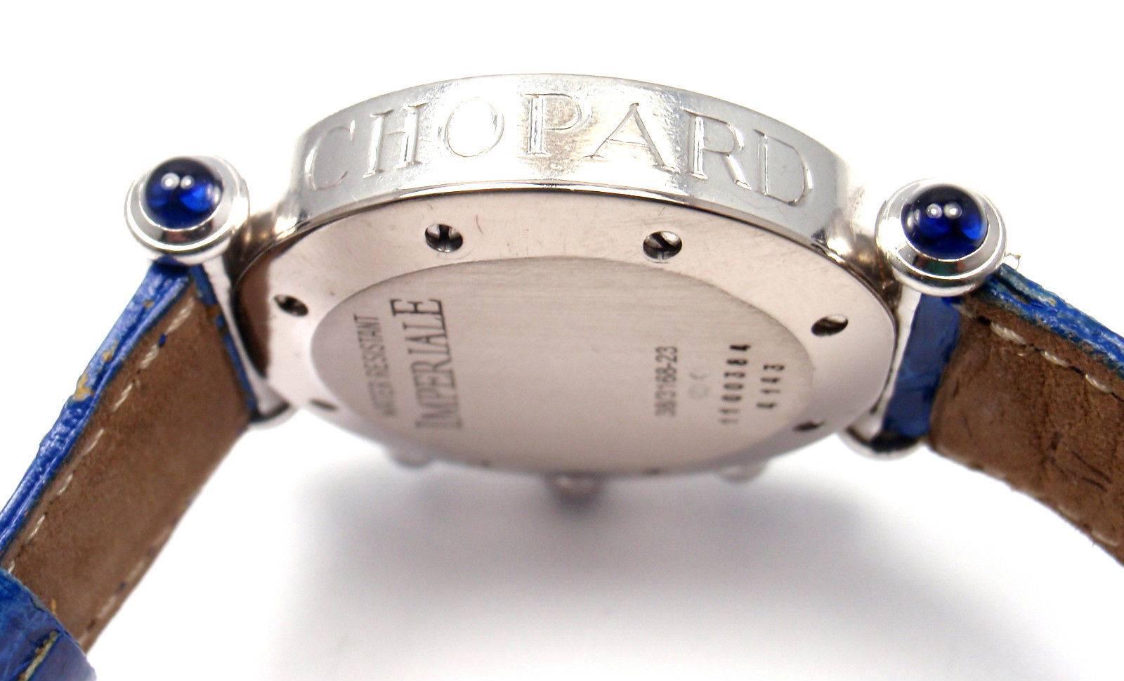 Chopard Lady's White Gold Imperiale Diamond Sapphire Chronograph Wristwatch  4