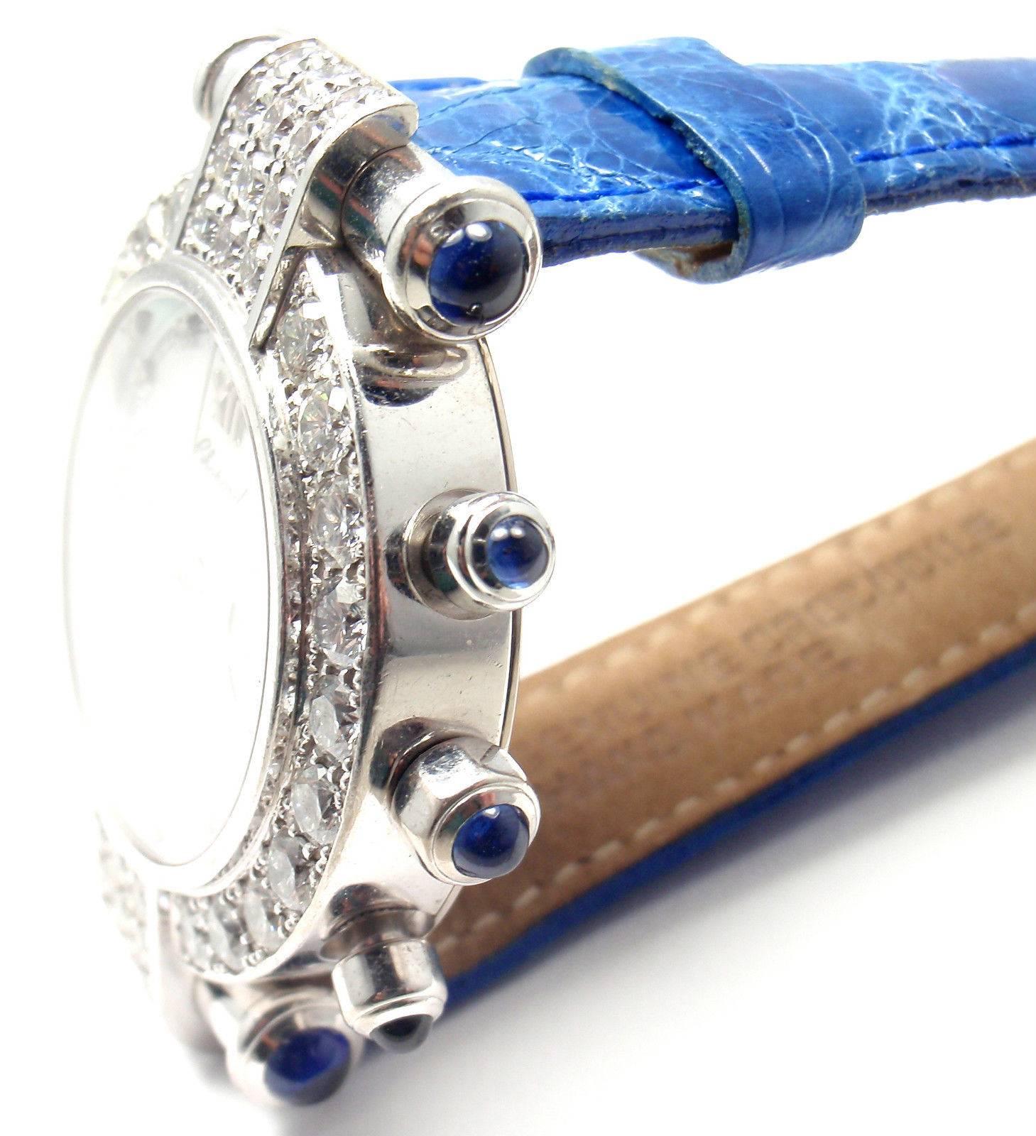 Chopard Lady's White Gold Imperiale Diamond Sapphire Chronograph Wristwatch  2