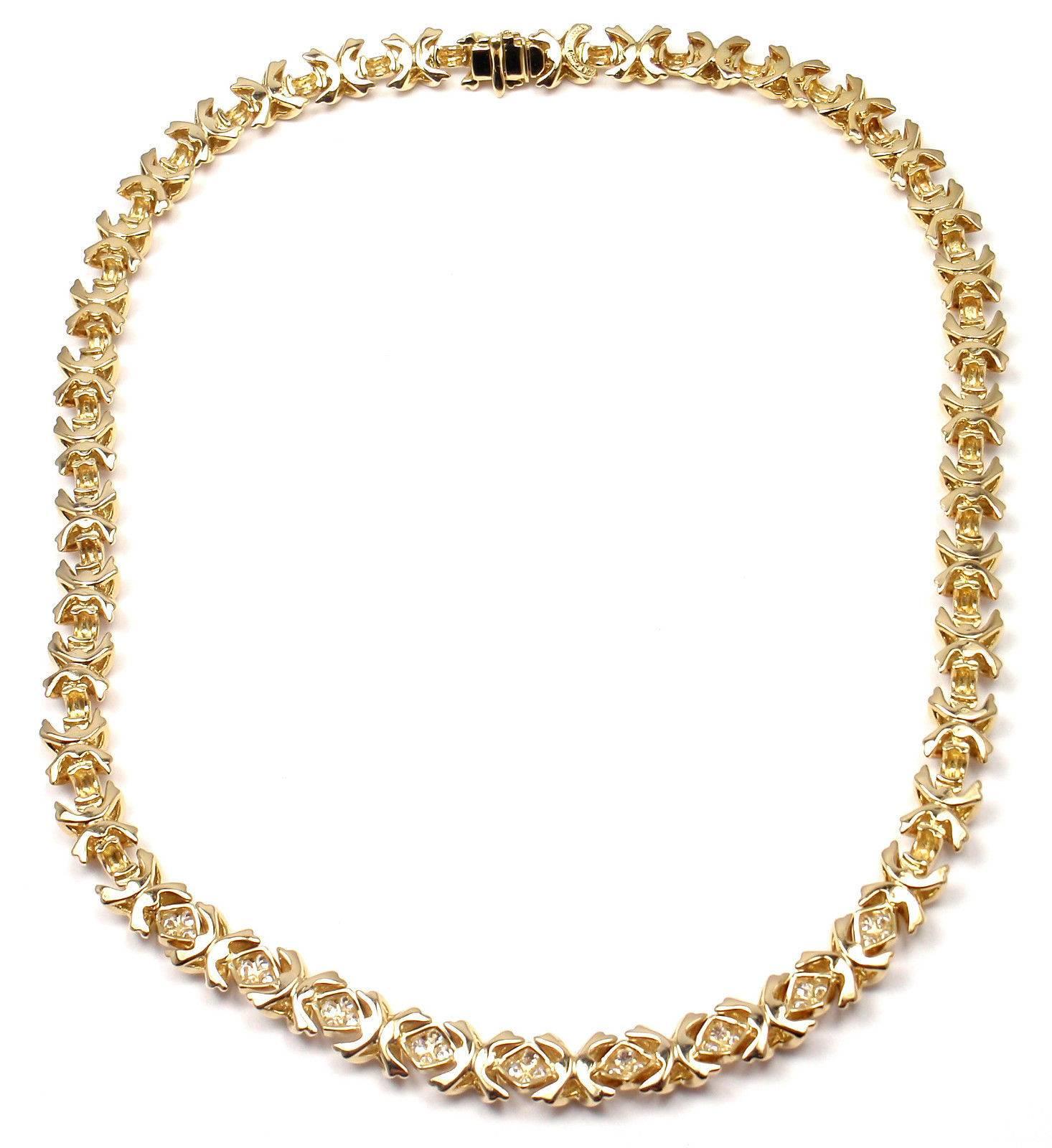 Women's Tiffany & Co. Signature X Diamond Gold Necklace