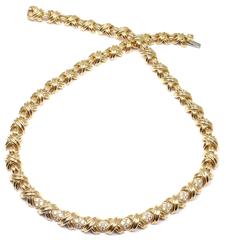 Tiffany & Co. Signature X Diamond Gold Necklace