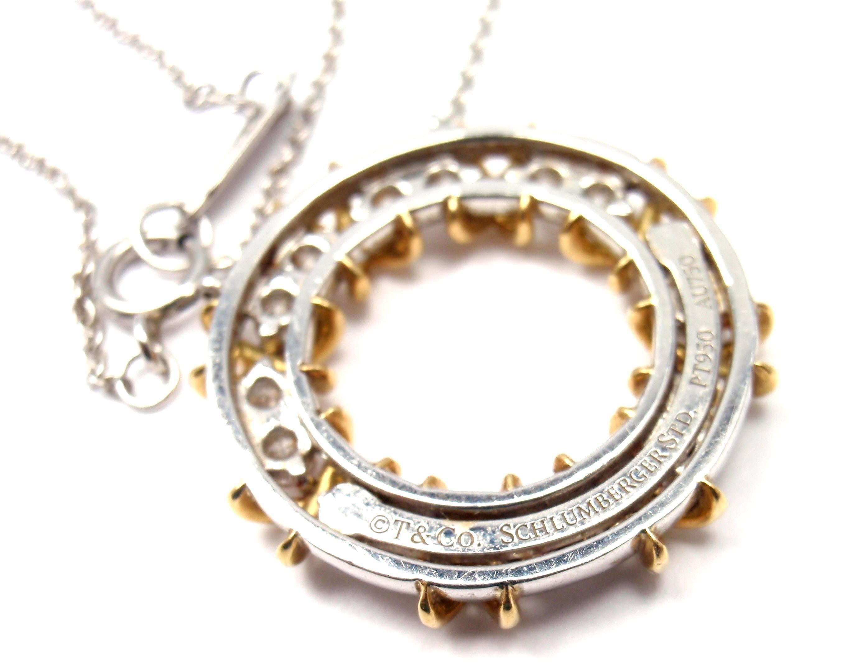 Tiffany & Co. Schlumberger Sixteen Stone Diamond Gold Platinum Necklace 1